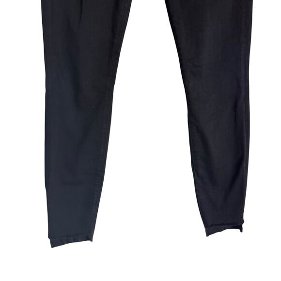 Frame Le Skinny de Jeanne Noir Black Raw Step Hem Mid Rise Jeans Size 25 - Picture 4 of 6